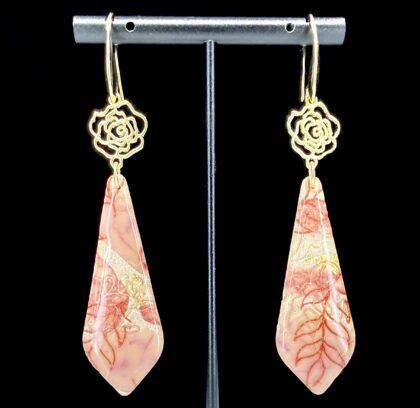 Soft Petals of Romance Tapered Triangle Dangle Earrings