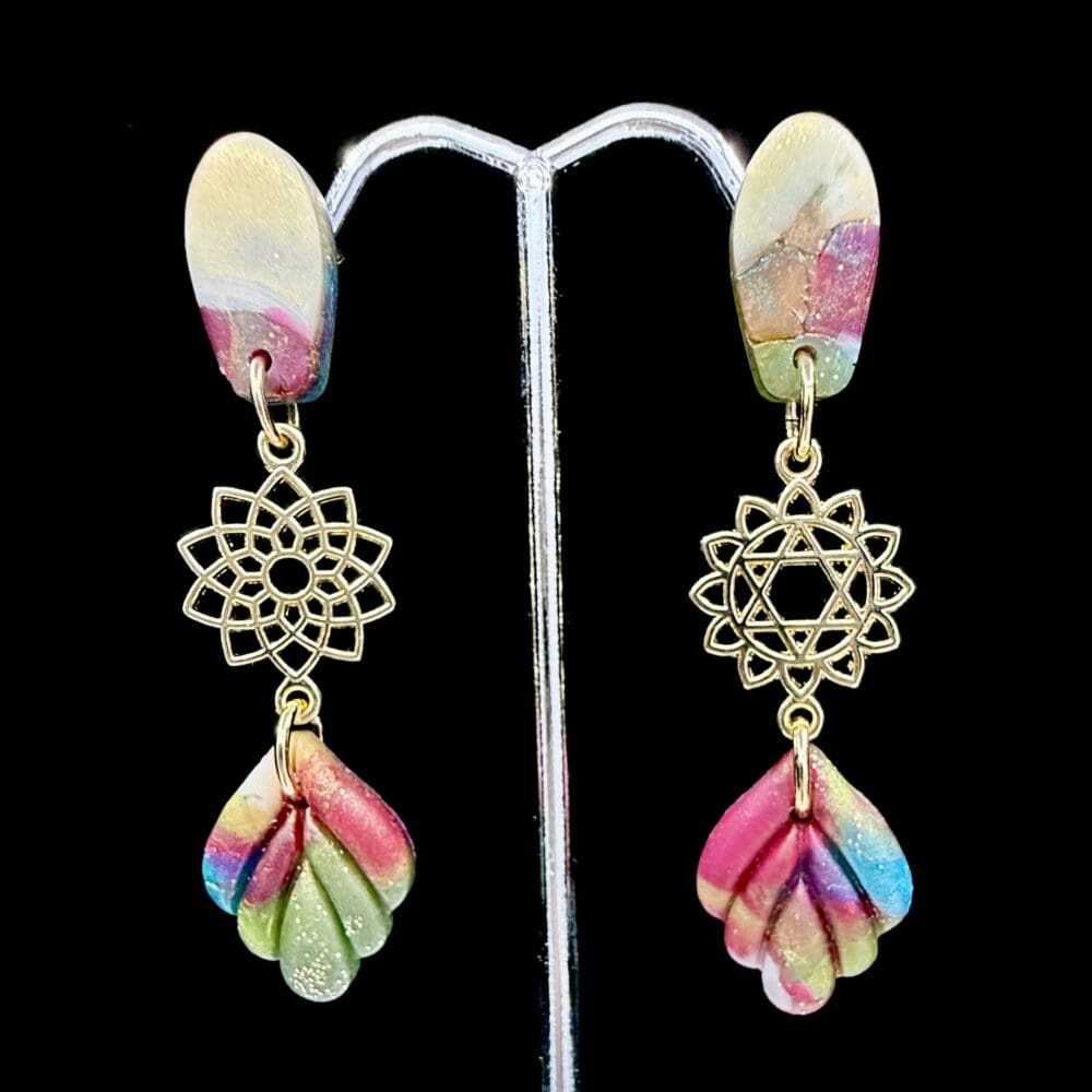 Muddled Crimson Dangle Earrings