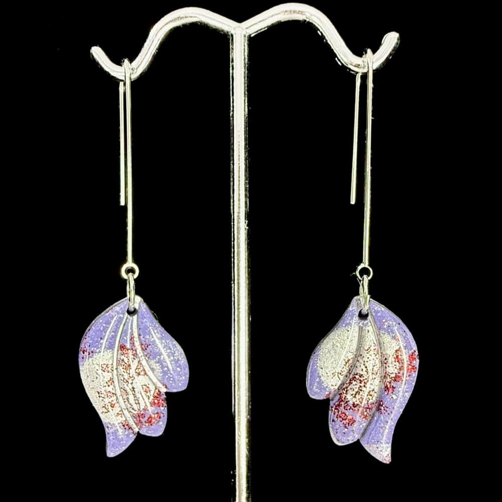 Lavender Shimmer Wing Dangle Earrings