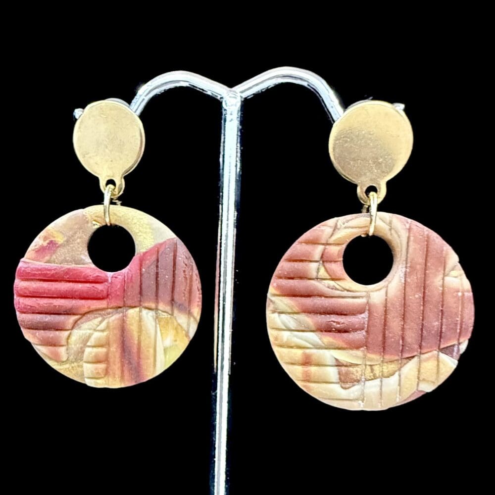Eternal Burning Embers Circle Drop Earrings - Hoops