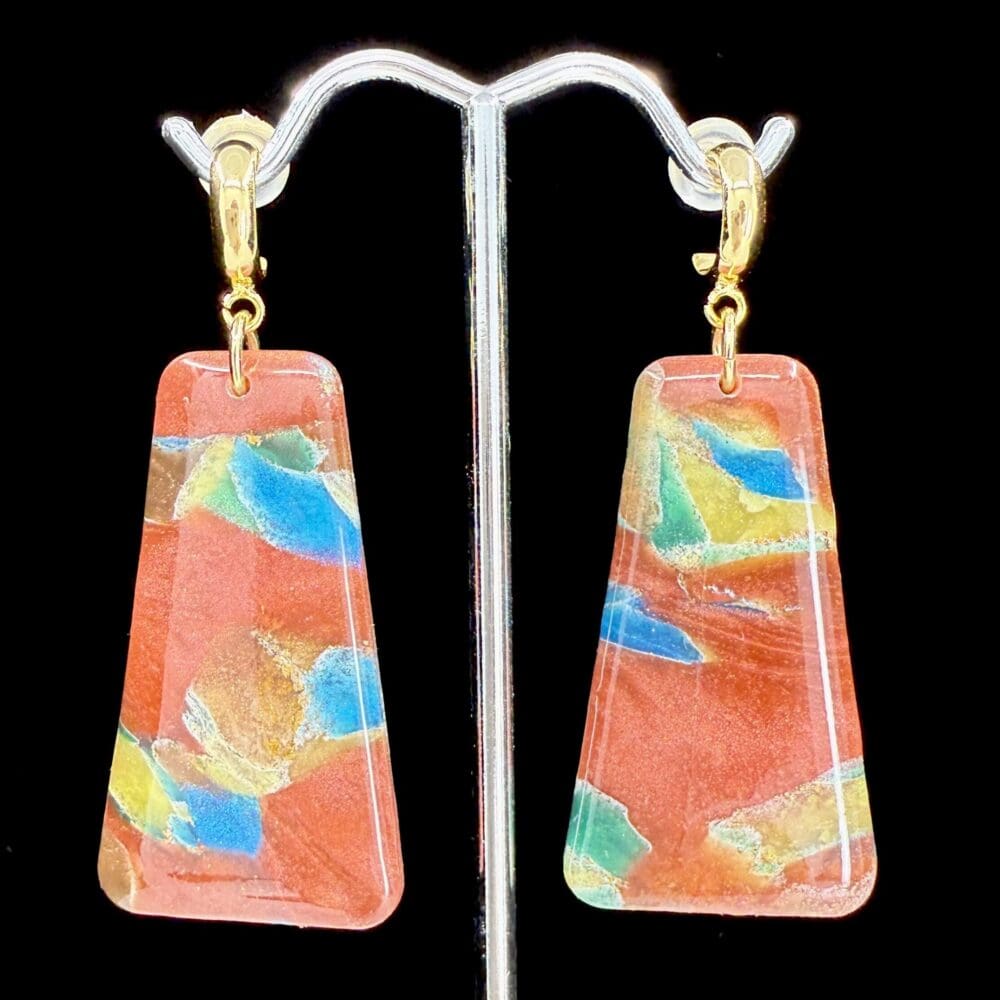 CopperStone Elongated Trapezoid Earrings