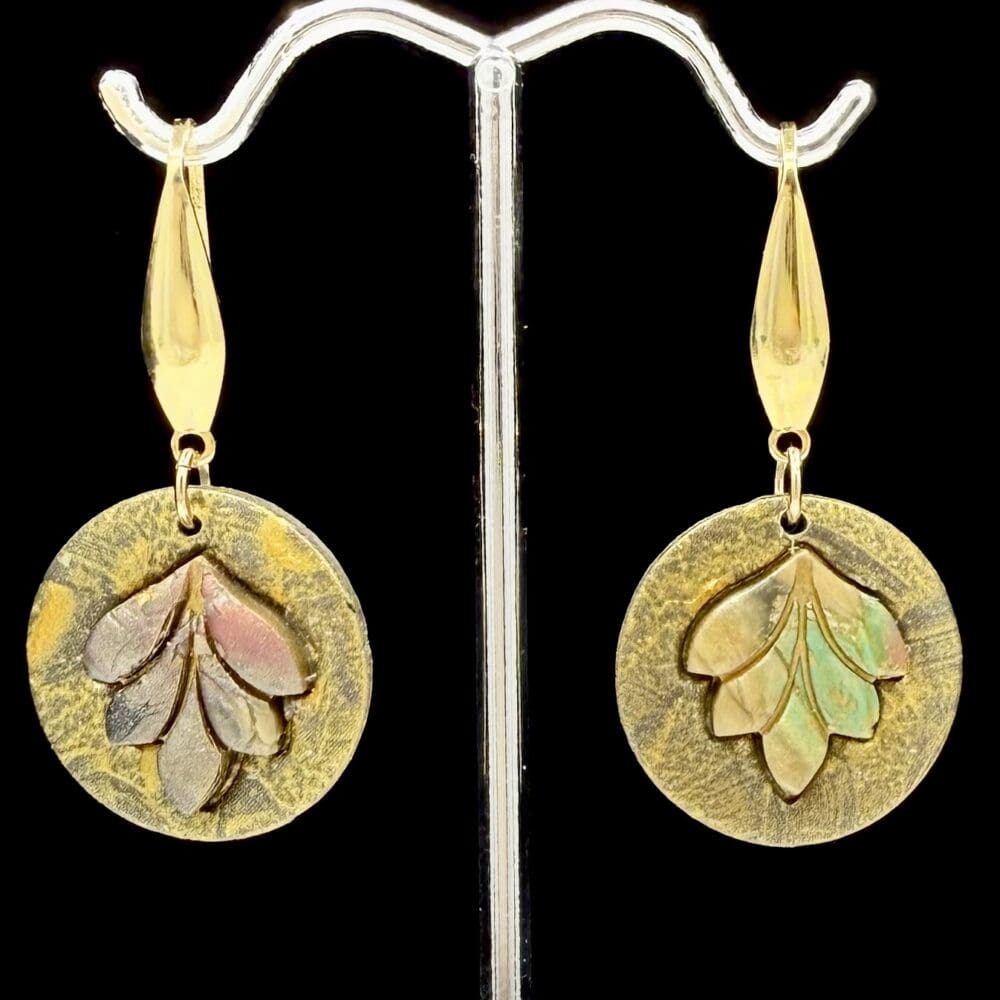 Autumn Harvest Leaves Round Drop Earrings