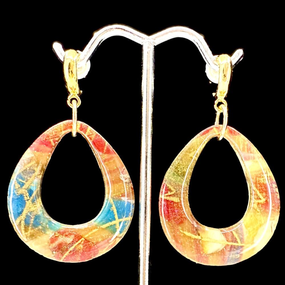 Aurora Blaze Teardrop Hoop Earrings