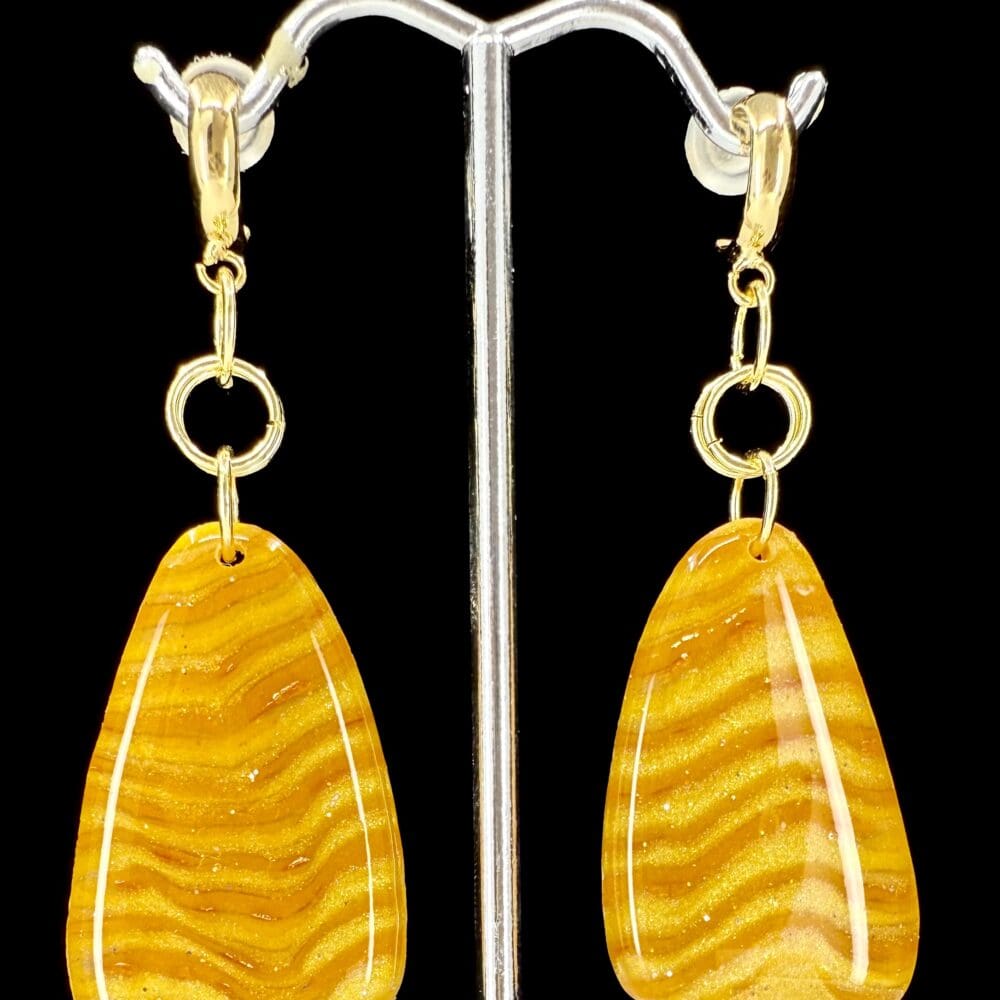 Deconstructed Candy Corn Trapezoid Drop Earrings