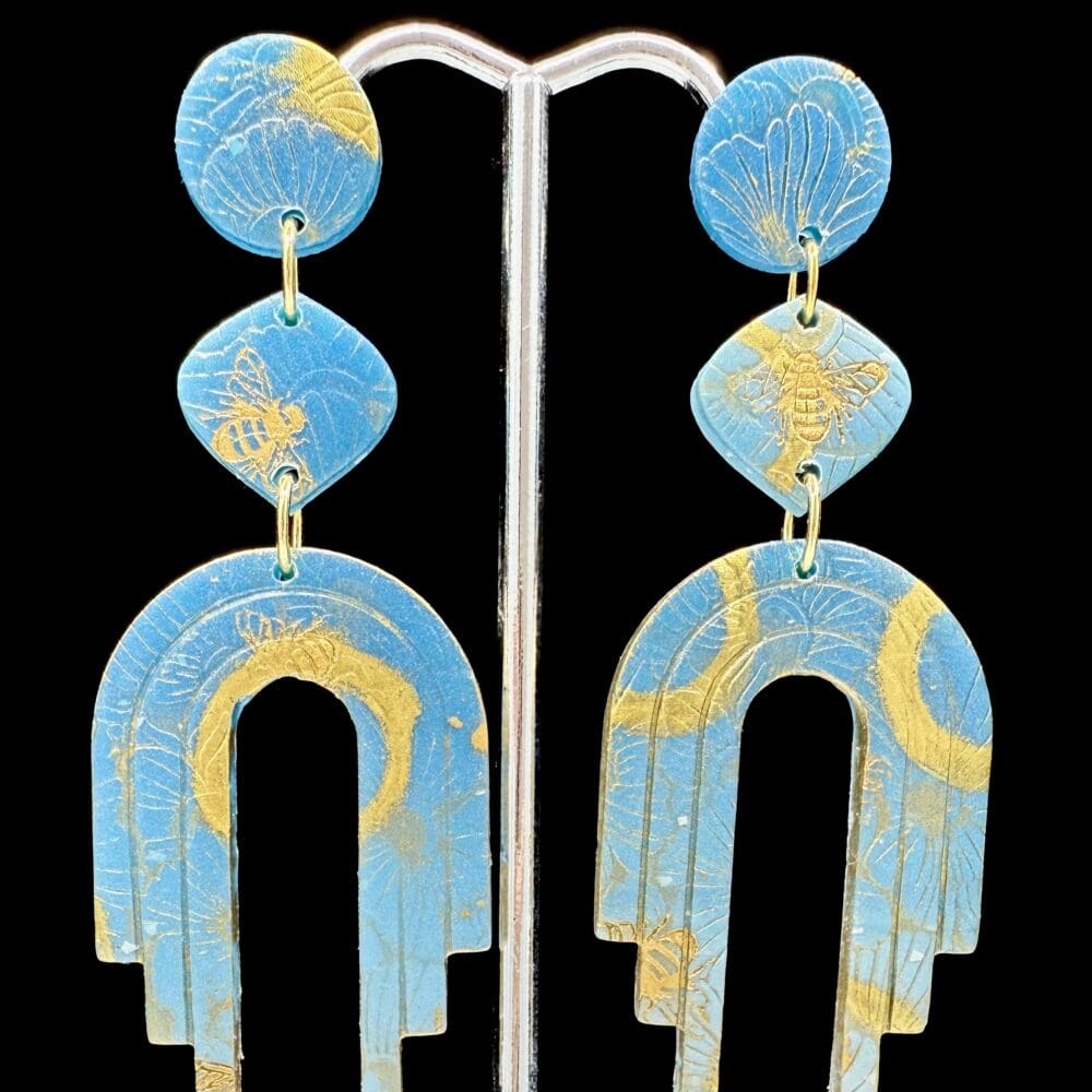 SkyBright Bee Modern Arch Earrings