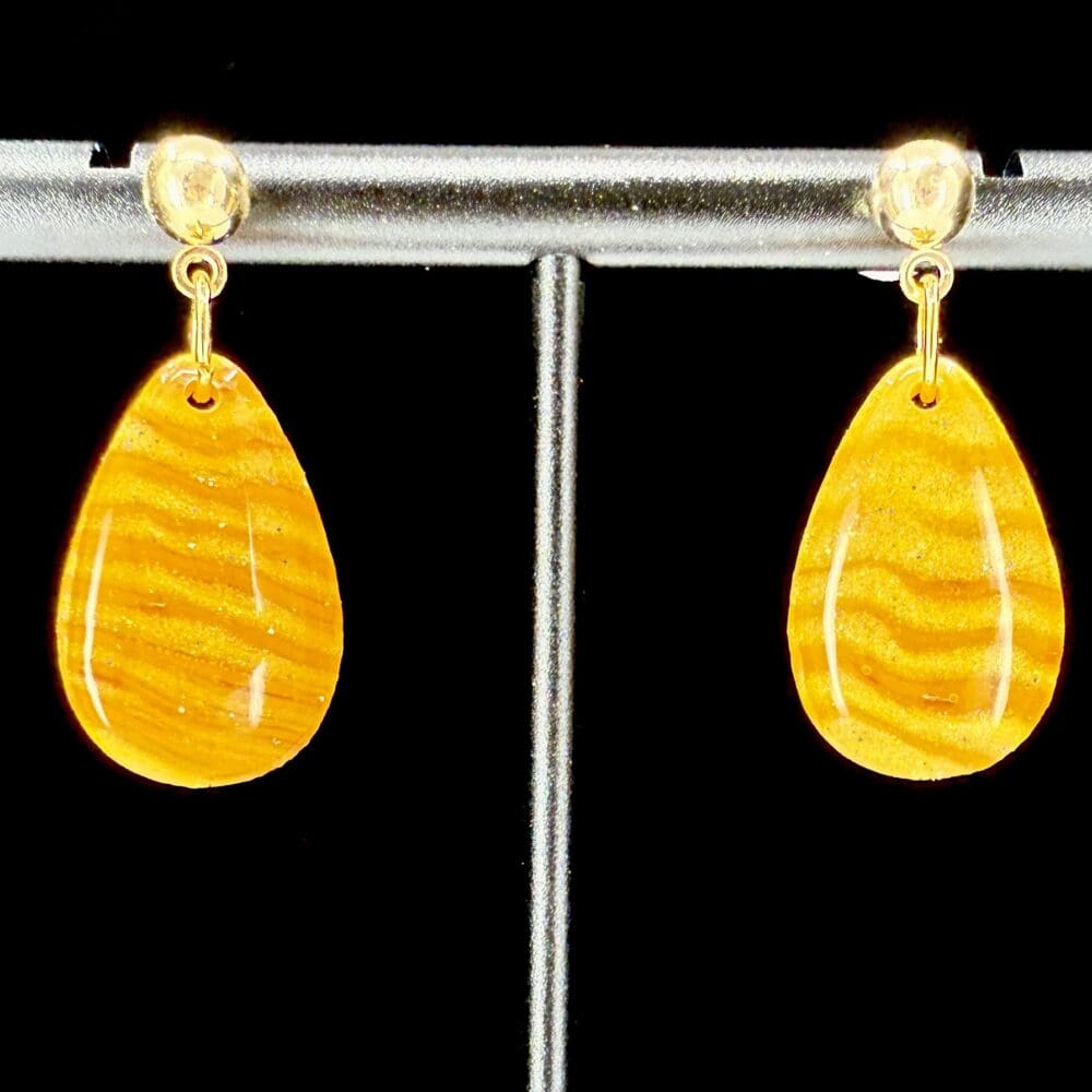 Deconstructed Candy Corn Stripe Drop Stud Earrings