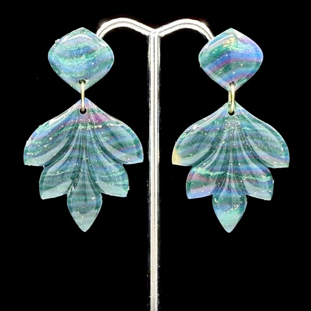 Stained Glass Stripe Petal Earrings