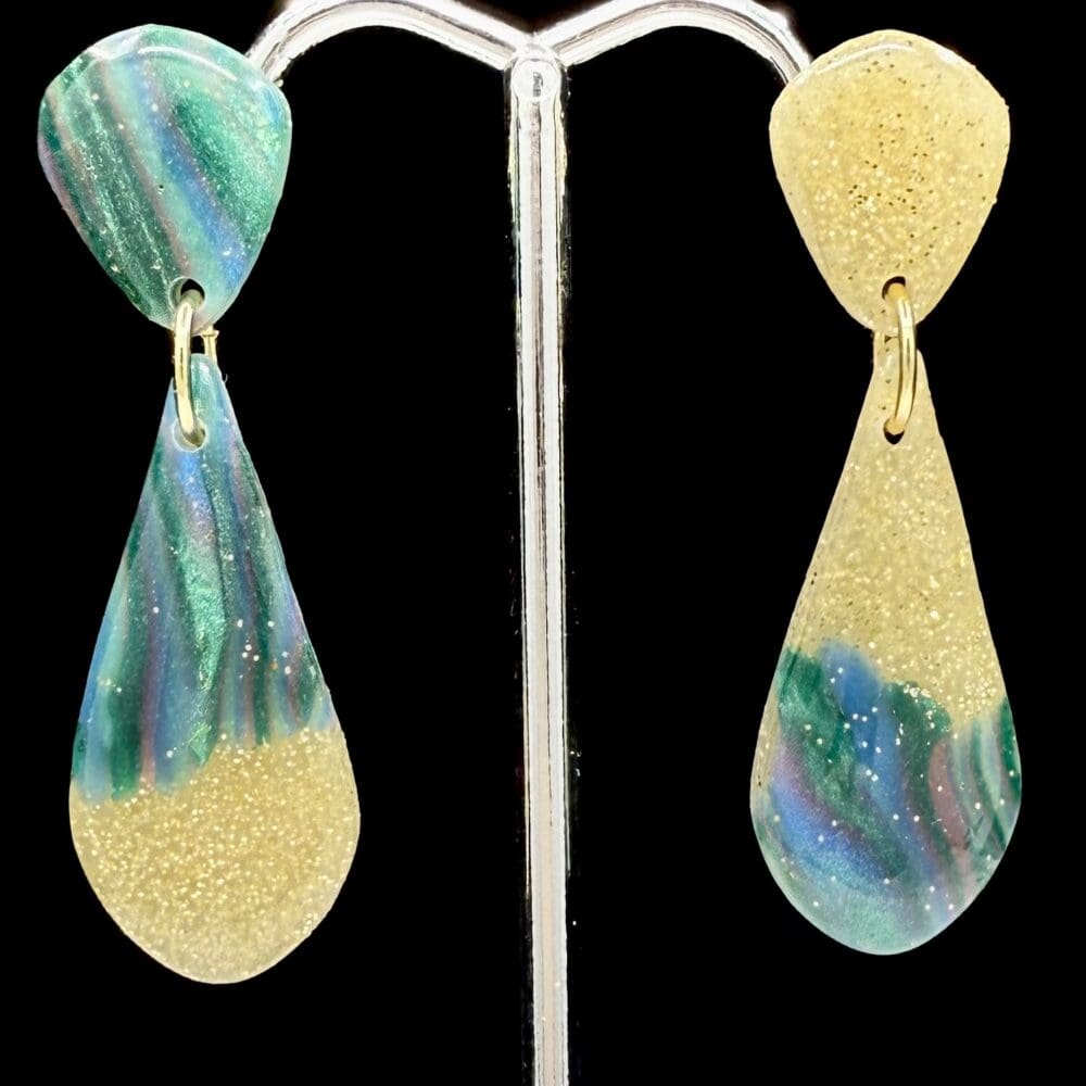 Stained Glass Small Teardrop Earrings