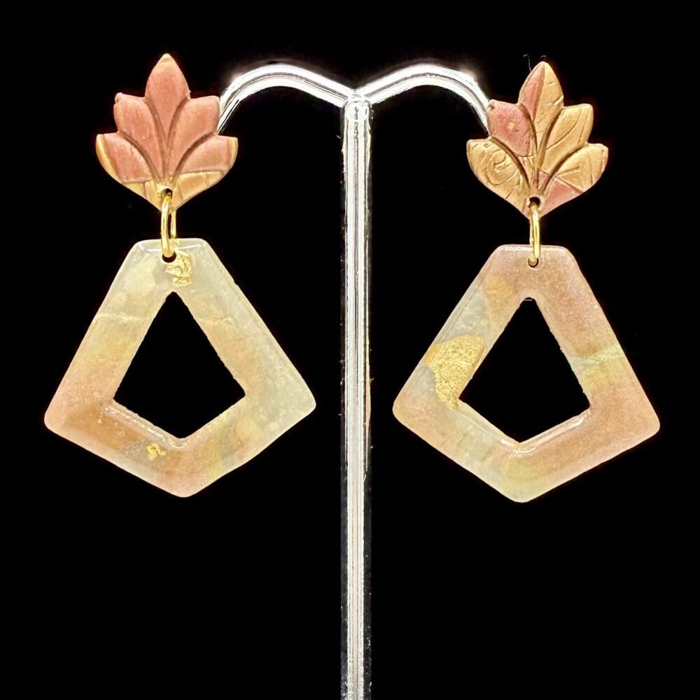 Autumn Quilted Geometric Drop Earrings