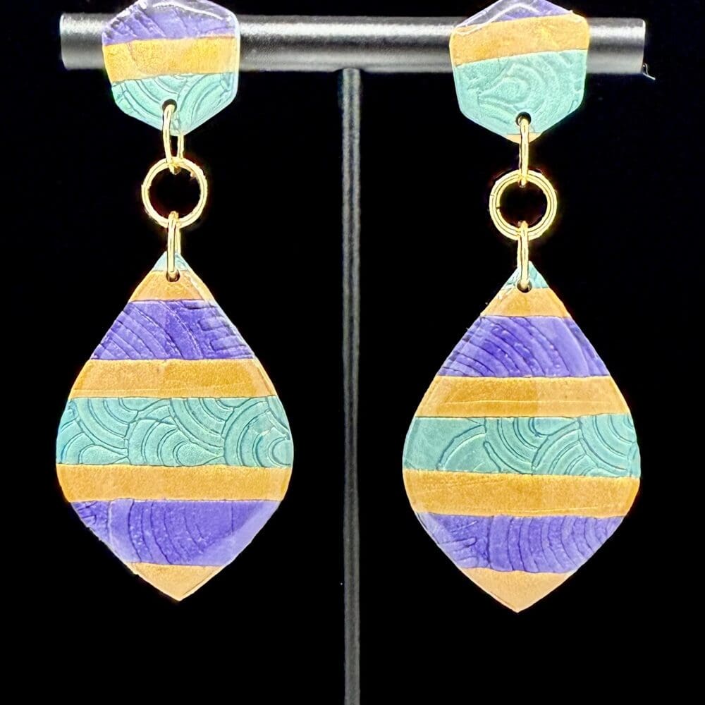 Velvet Stripe Teardrop Earrings