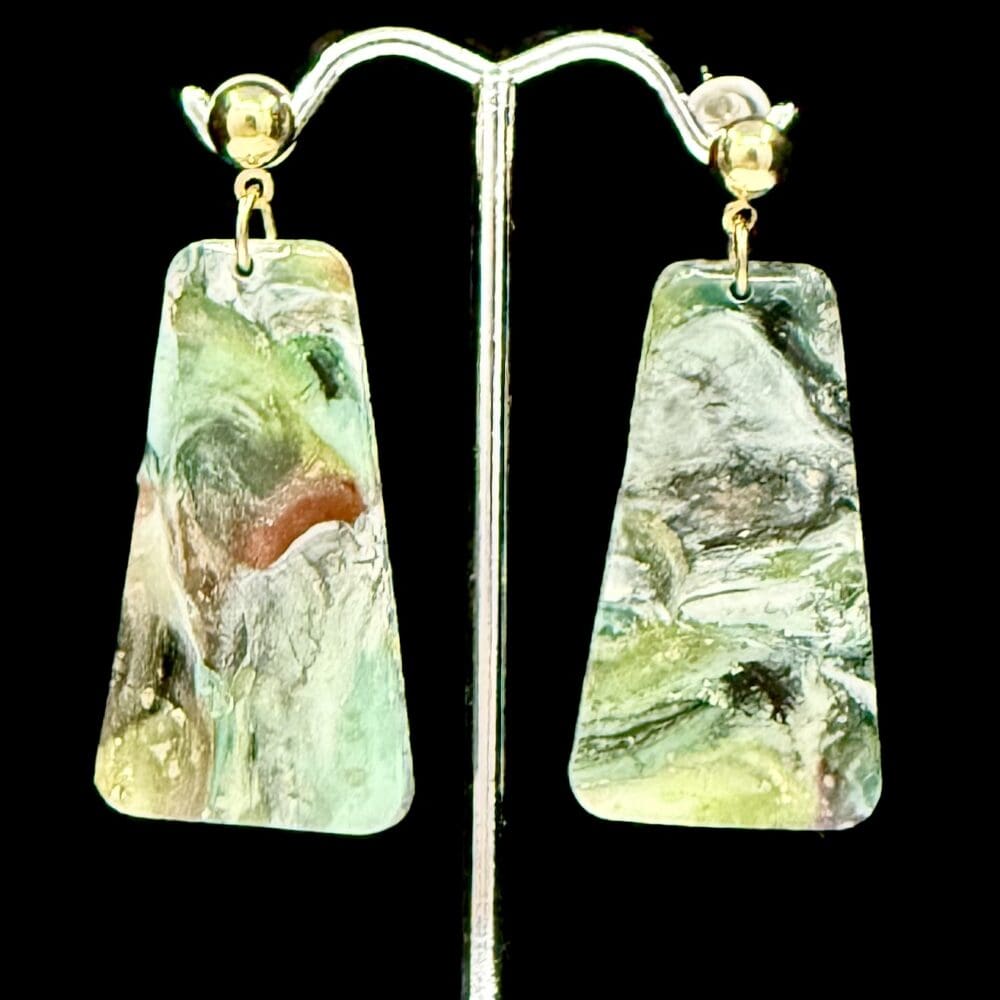 Foliage Fusion Trapezoid Drop Earrings