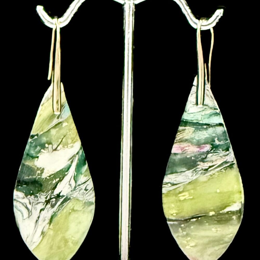 Foliage Fusion Elongated Teardrop Earrings