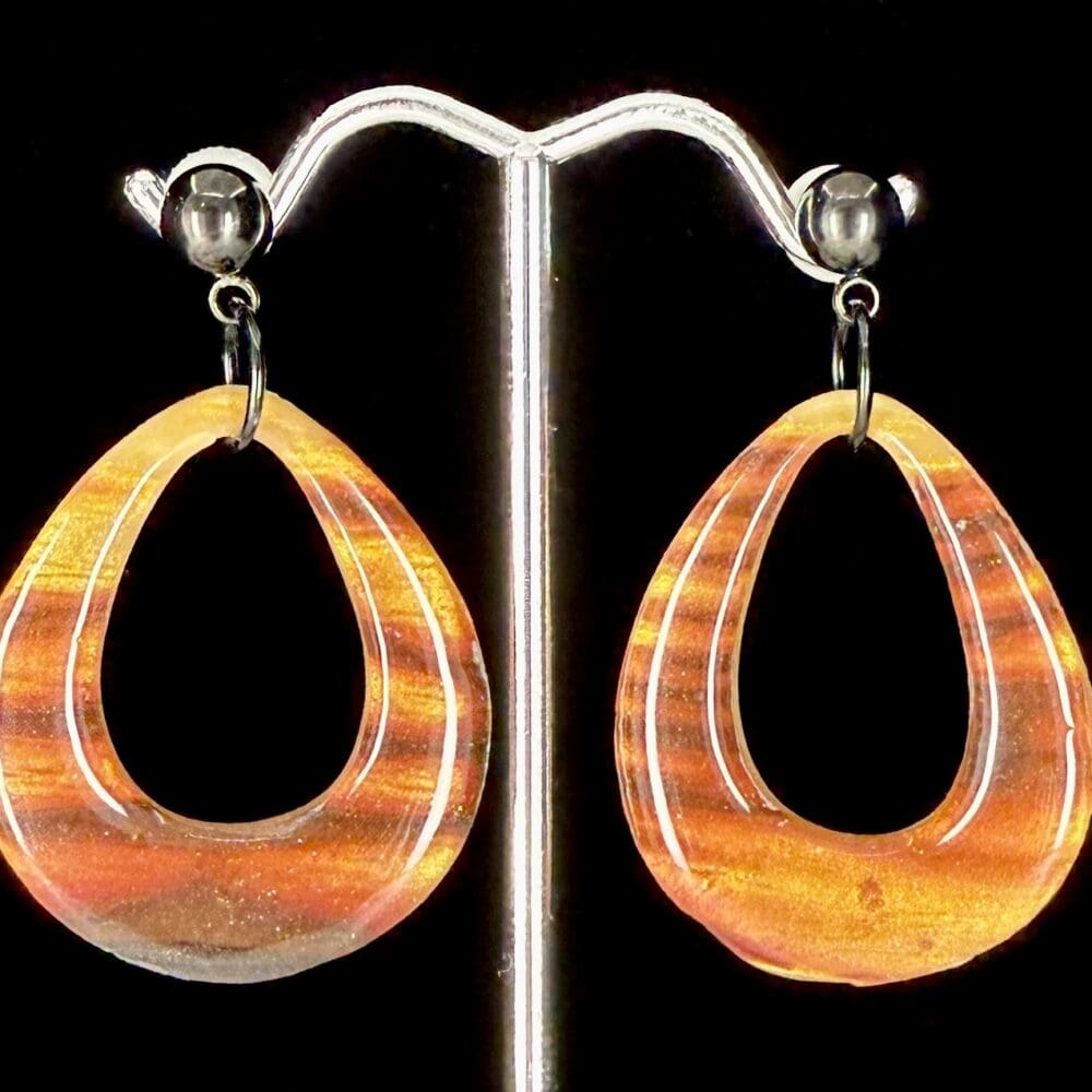 Eternal Burning Embers Teardrop Hoop Earrings