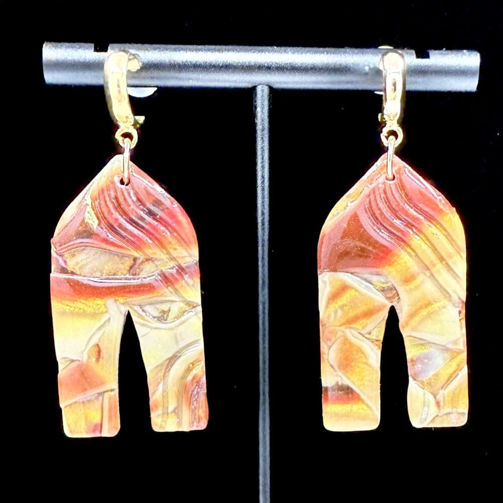 Eternal Burning Embers Pointed Arch Earrings