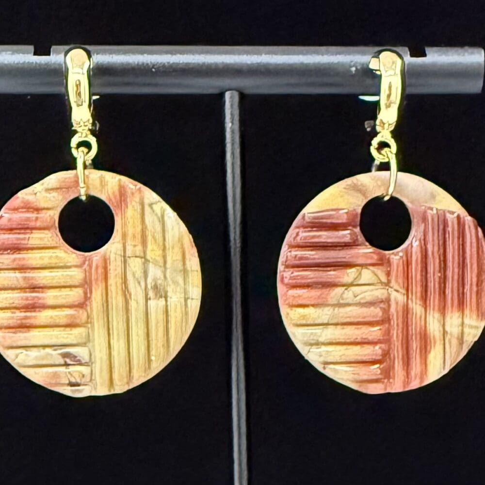Eternal Burning Embers Small Circle Dangle Earrings