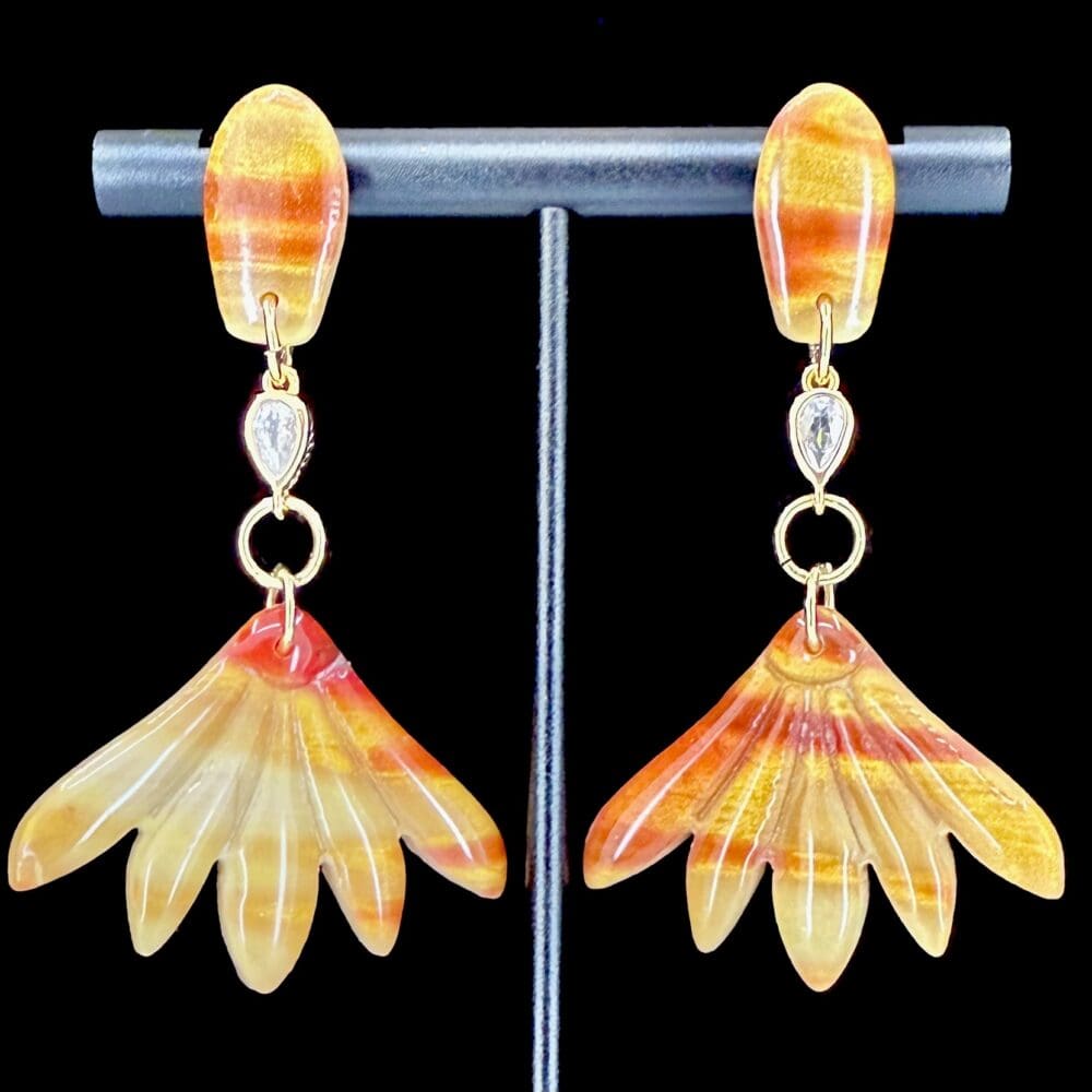 Eternal Burning Embers Fan Earrings