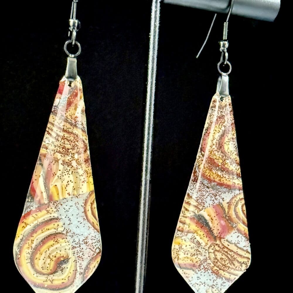 Eternal Burning Swirl Tapered Diamond Teardrop Earrings