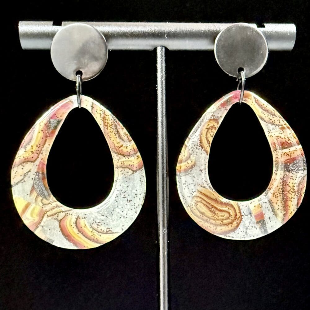 Eternal Burning Swirl Large Hoop Drop Earrings