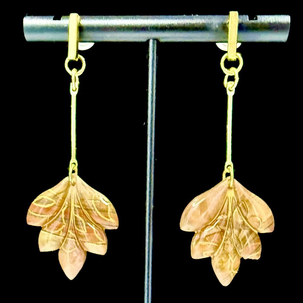 Carpet Bagger Long Leaf Dangle Earrings