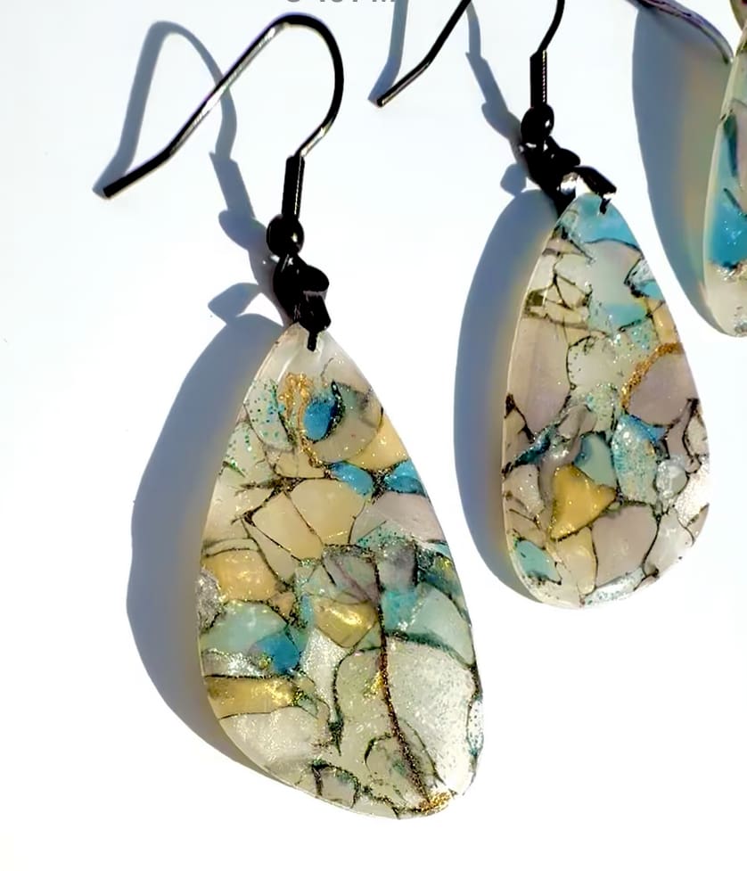 Ocean Pearl Drift Elongated Teardrop Earrings