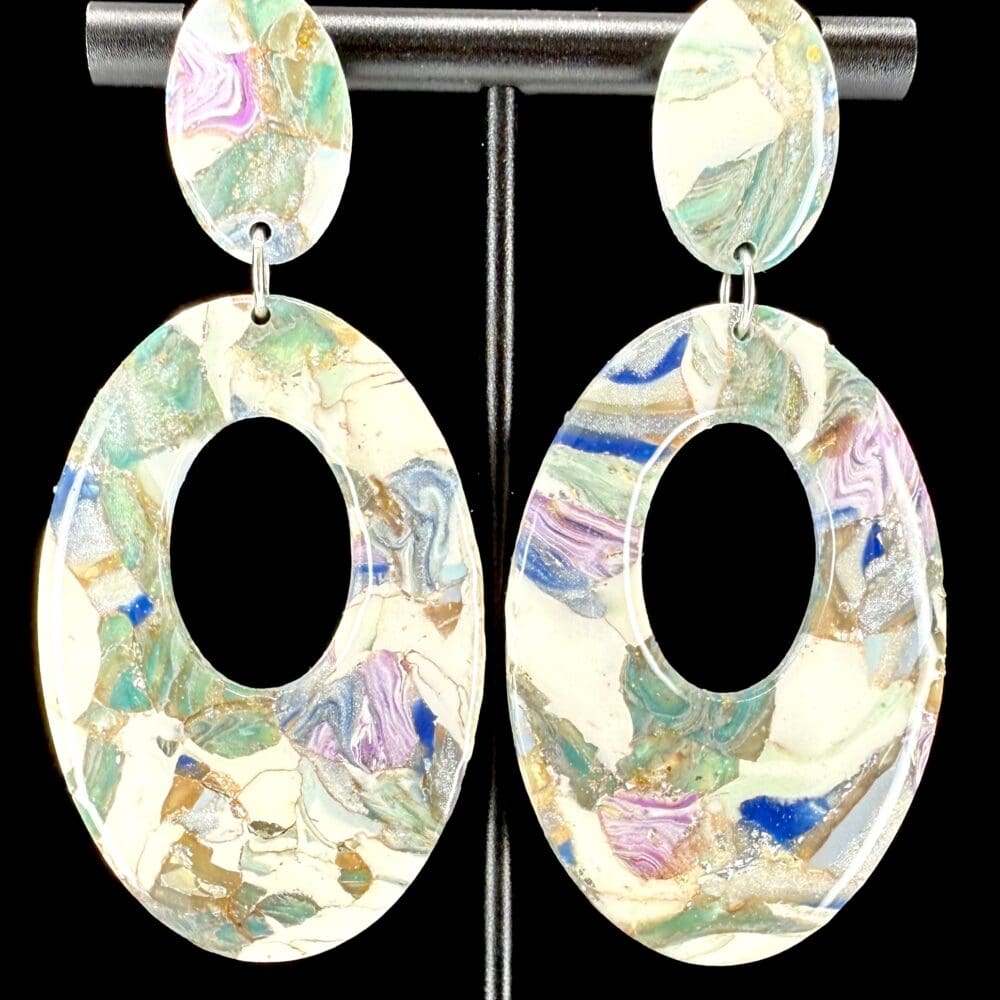 Winter Wonderland Large Oval Statement Earrings