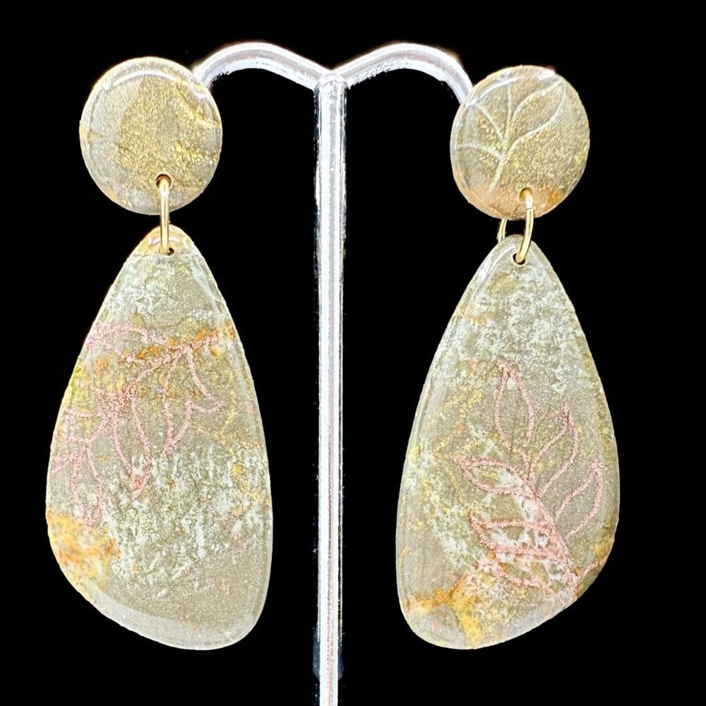 Golden Earth Teardrop Earrings
