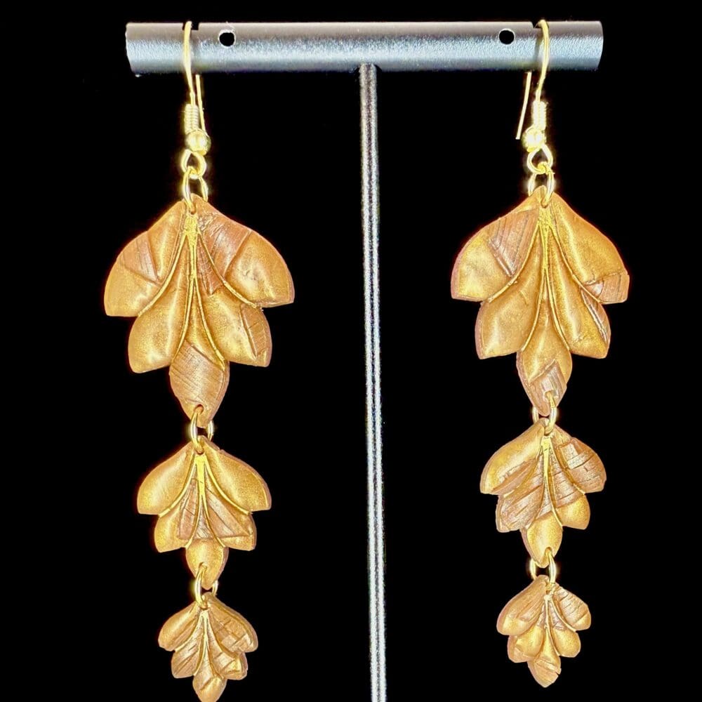 Vintage Autumn Chandelier Leaf Earrings