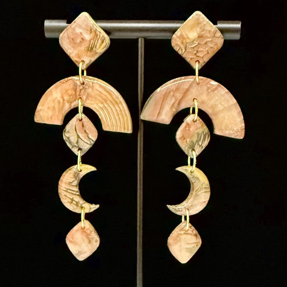 Sunset at the Dunes Geometric Stacked Earrings