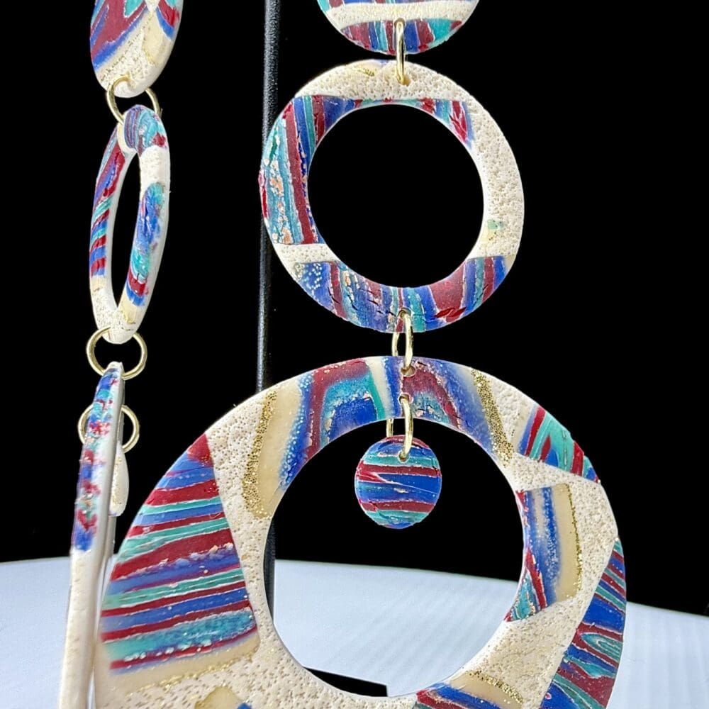 Sandy Beach Extreme Hoop Dangle Earrings