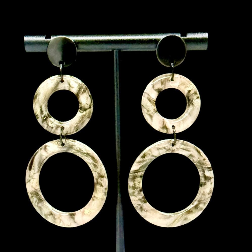 Pink Smoke Triple Drop Dangle Earrings