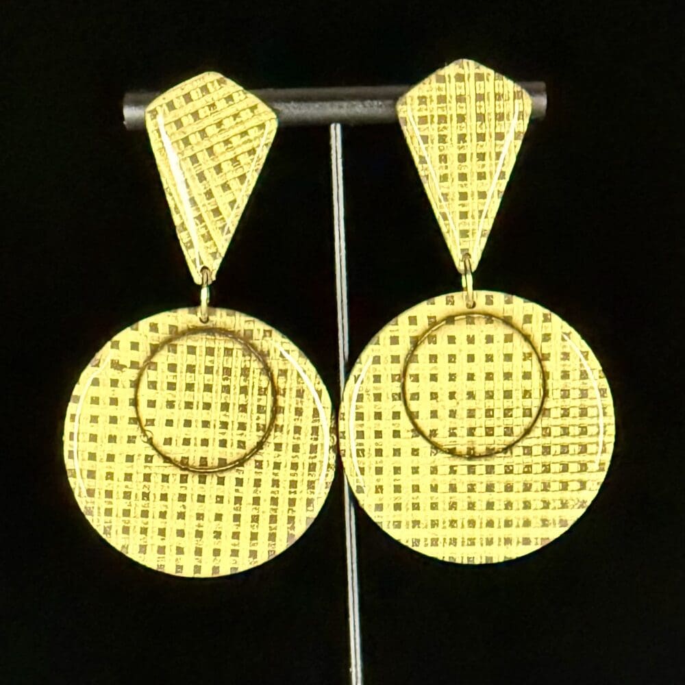 Egypt Geometric Circular Large Drop Earrings
