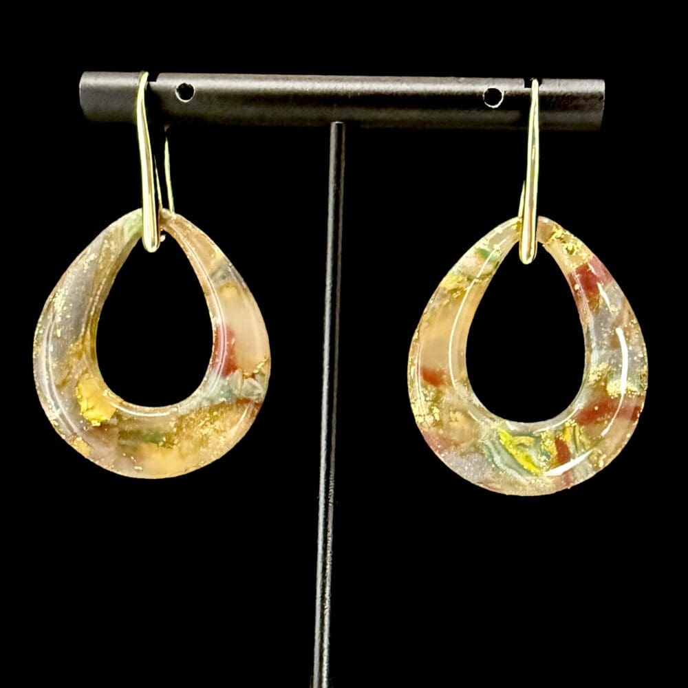 Earthen Stone Open Teardrop Drop Earrings
