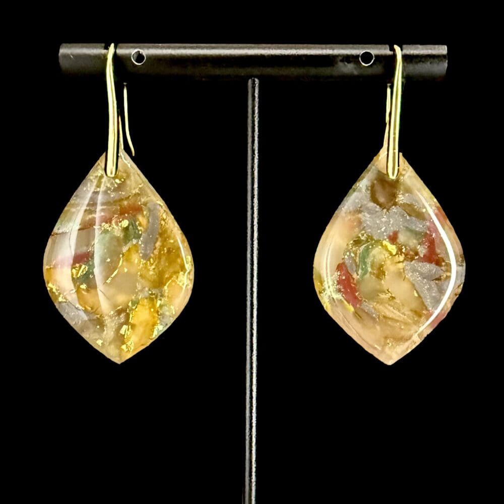 Earthen Stone Teardrop Drop Earrings