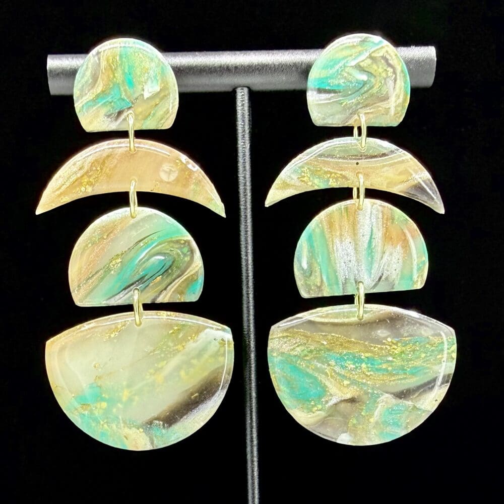 Ancient Chaos Geometric Stack Dangle Earrings