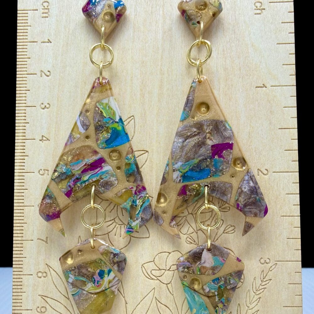 Industrial Abstract Detached Triangle Dangle Earrings