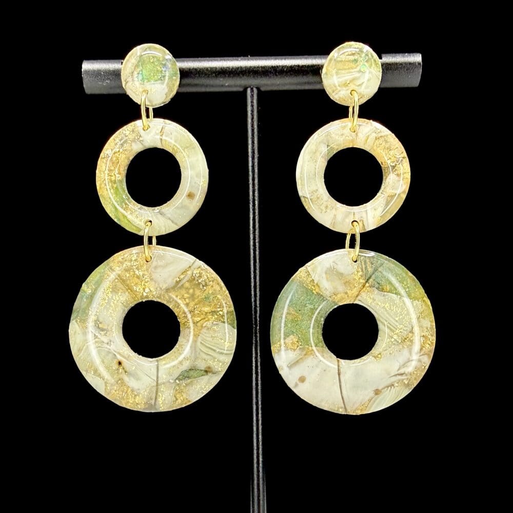 Emerald Shores Triple Circle Dangle Earrings