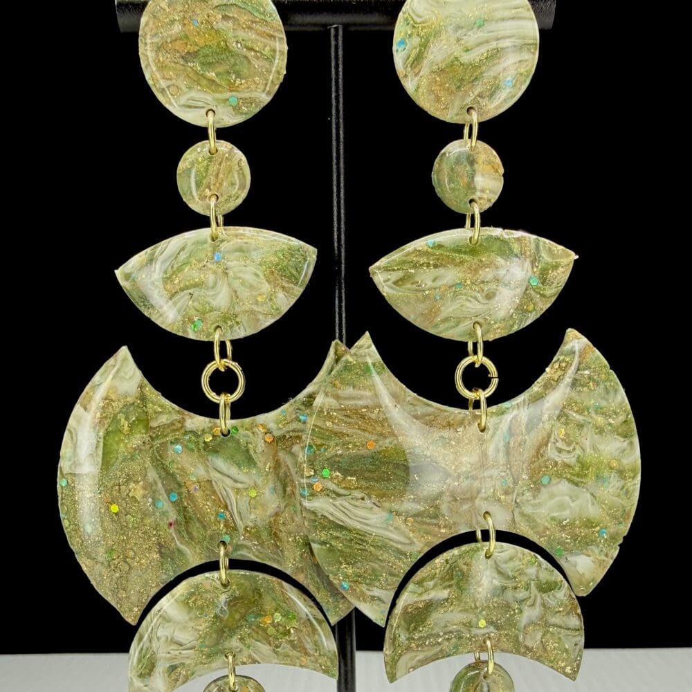 Mossy Pond Architectural Chandelier Drop Earrings