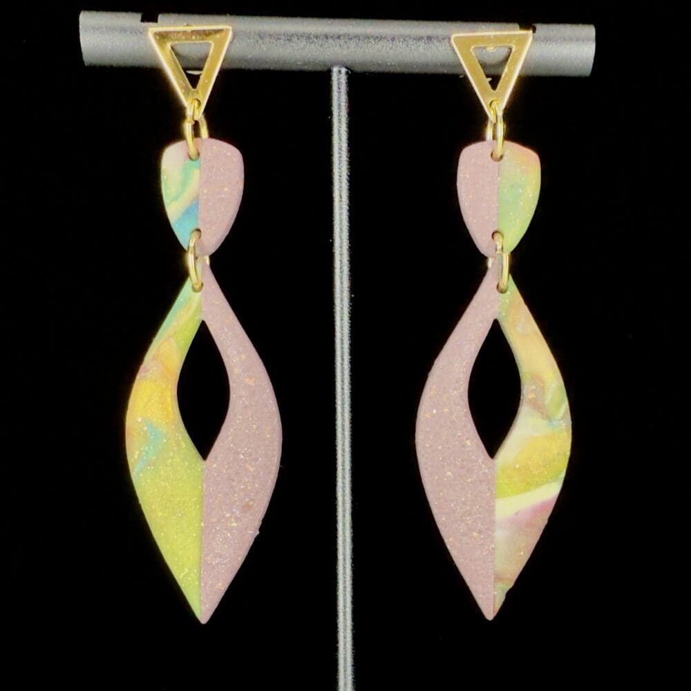 Marbled Sunset Open Marquise Drop Earrings