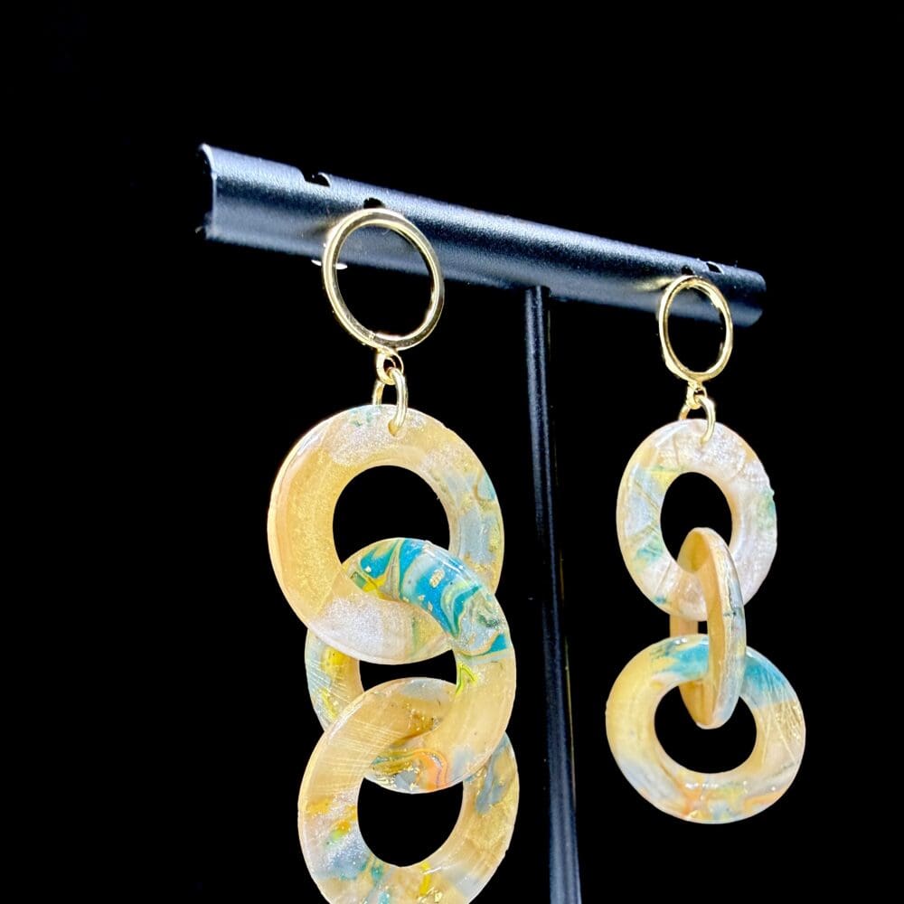 Beachy Luxe Connected Hoop Dangle Earrings