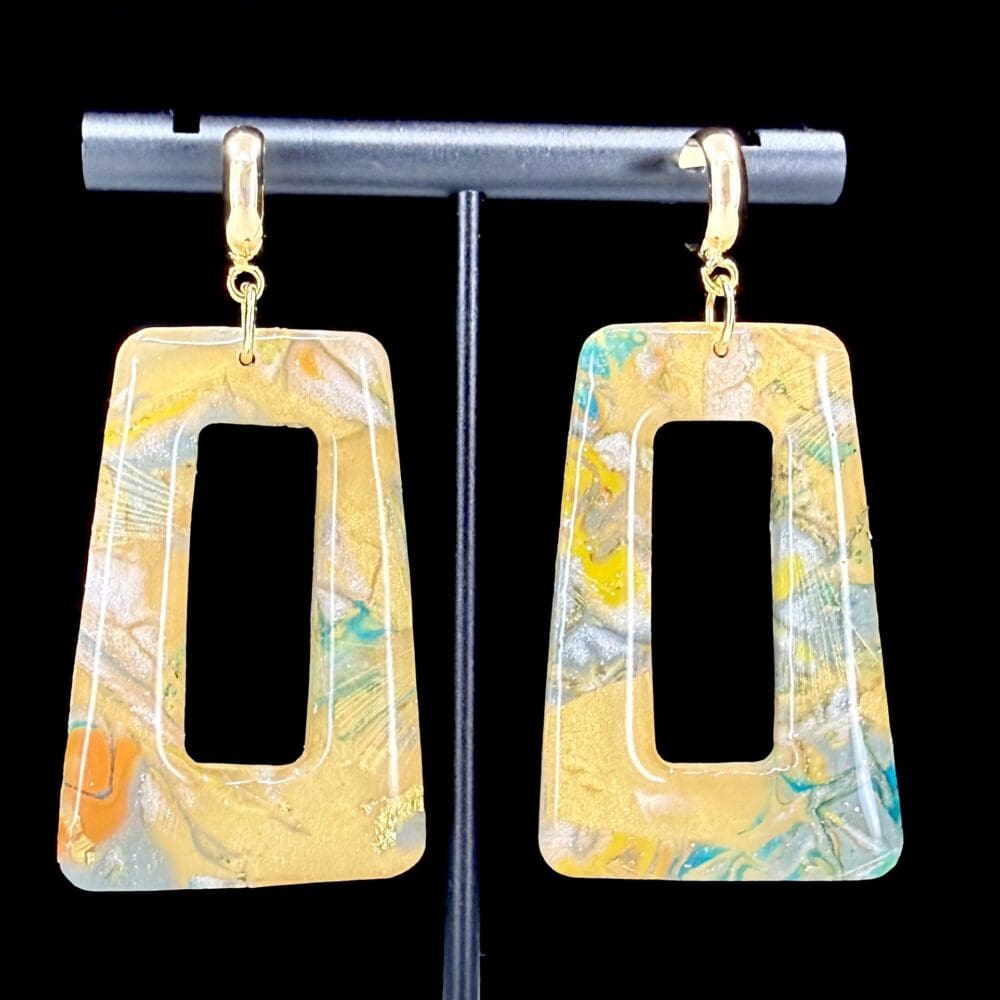 Beachy Luxe Open Rectangle Drop Earrings