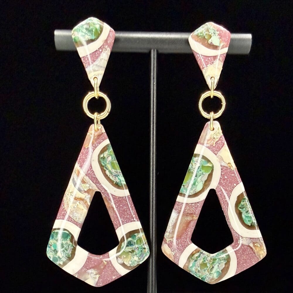 Beachy Romance Elongated Triangle Dangle Earrings