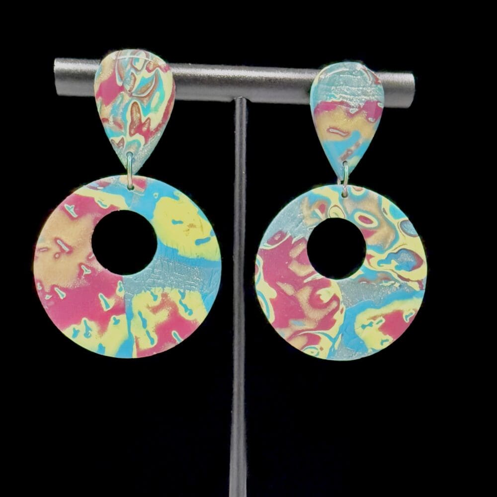 Nautical Color Flow Drop Hoop Earrings