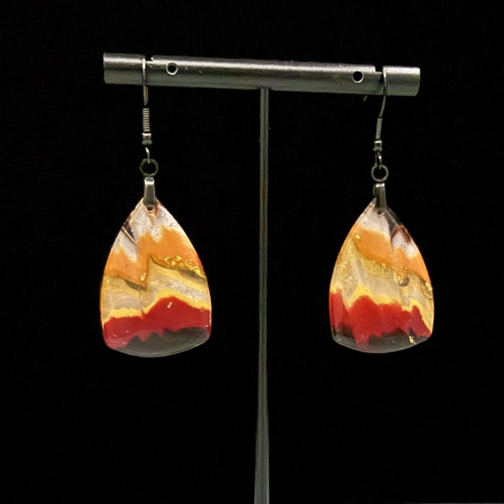 Sunset Flame Soft Triangle Earrings
