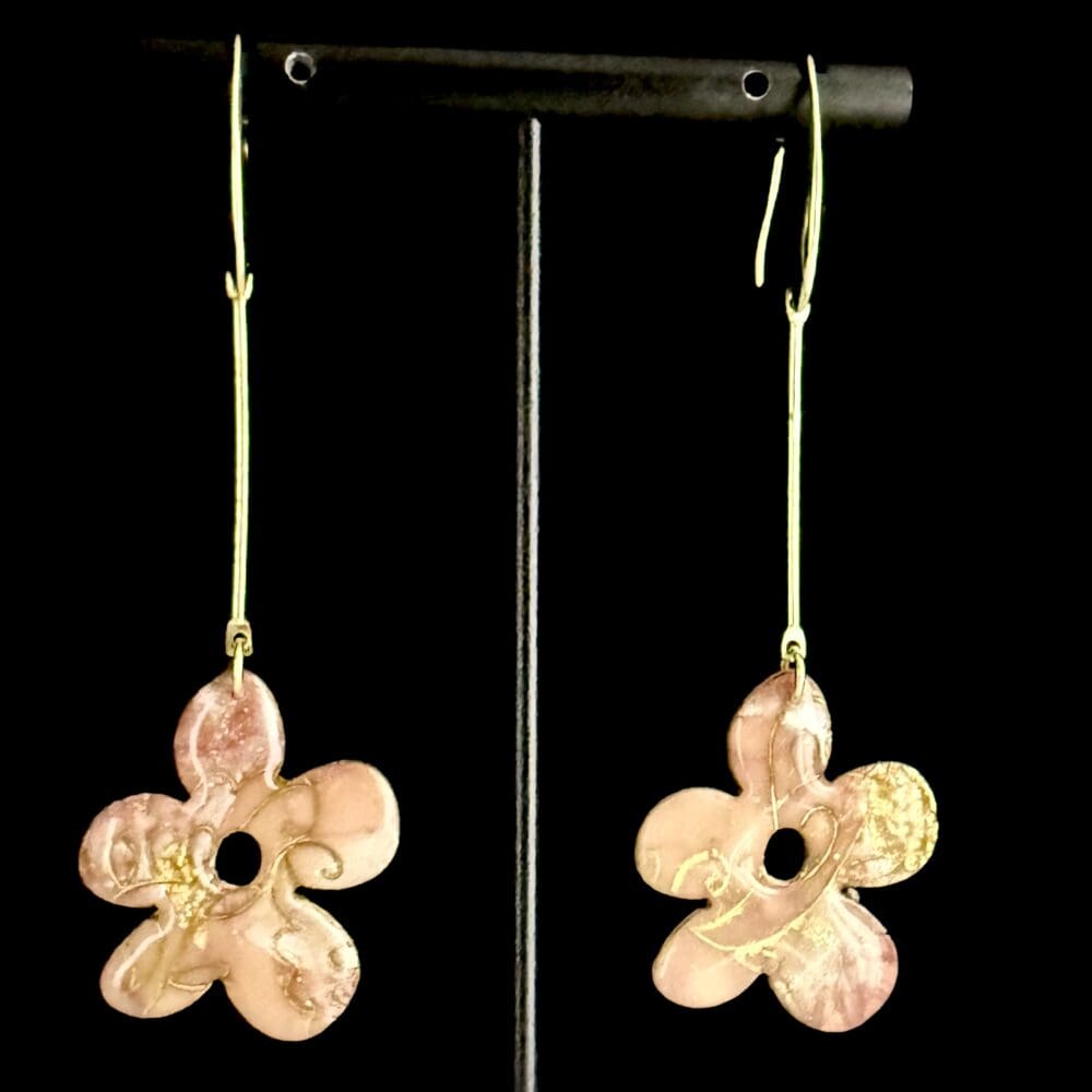 Soft Petals of Romance Long Drop Flower Earrings