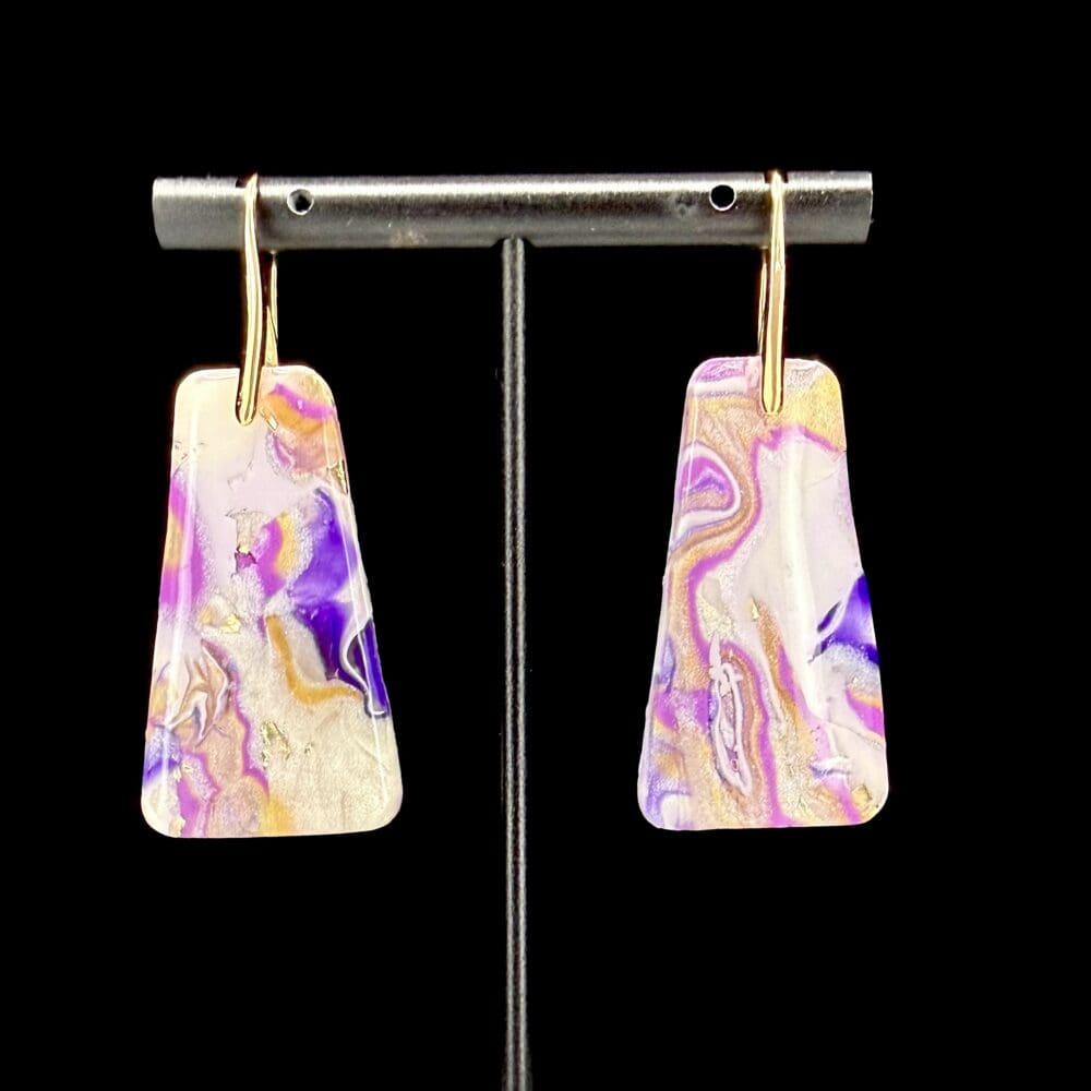 Amethyst Silk Trapezoid Drop Earrings