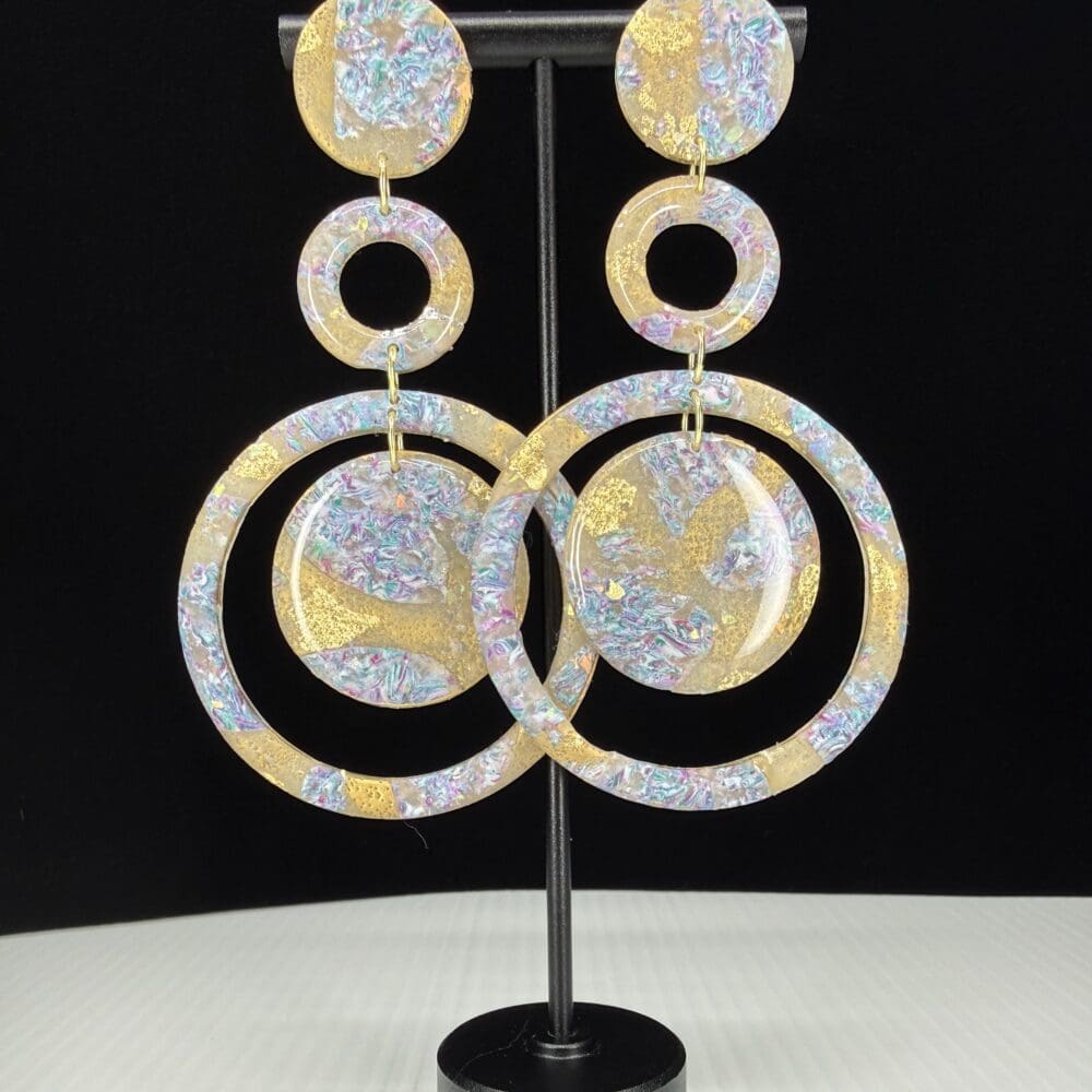 Sand and Coral Multi Hoop Dangle Earrings