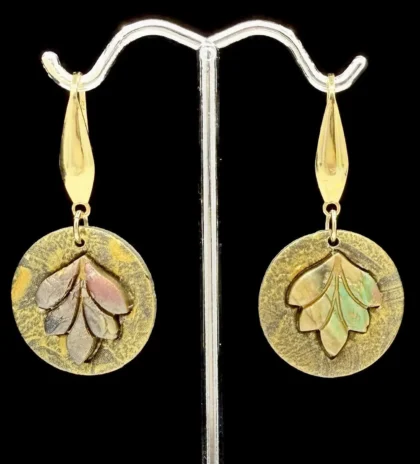 Autumn Harvest Leaves Round Drop Earrings