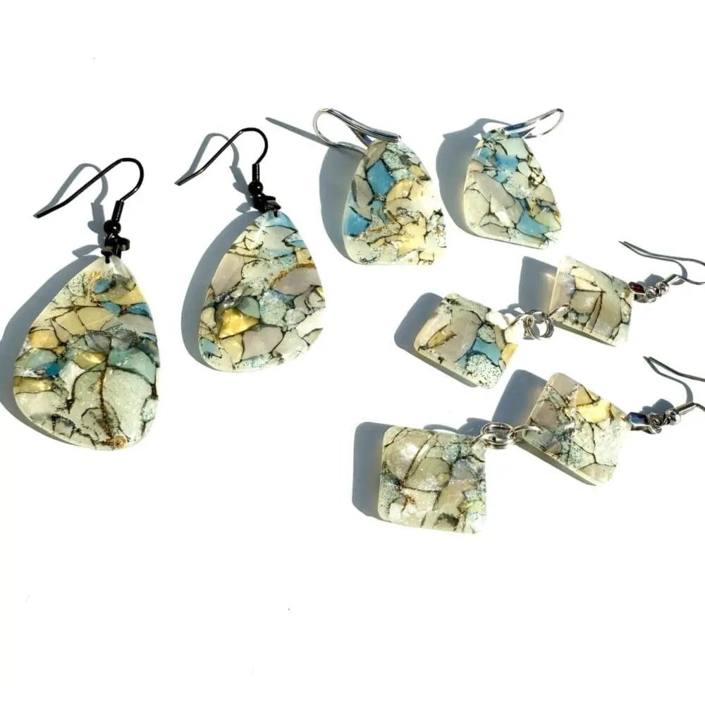 Ocean Pearl Drift Elongated Teardrop Earrings - Image 2