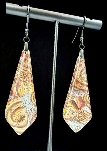 Eternal Burning Swirl Tapered Diamond Teardrop Earrings
