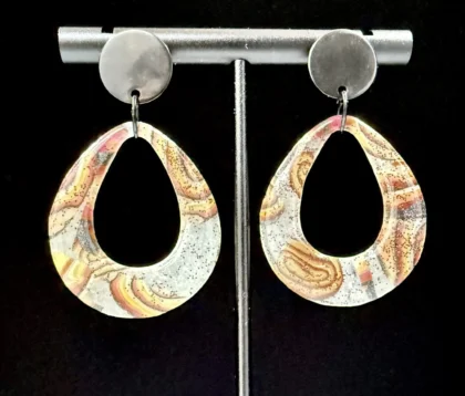 Eternal Burning Swirl Large Hoop Drop Earrings